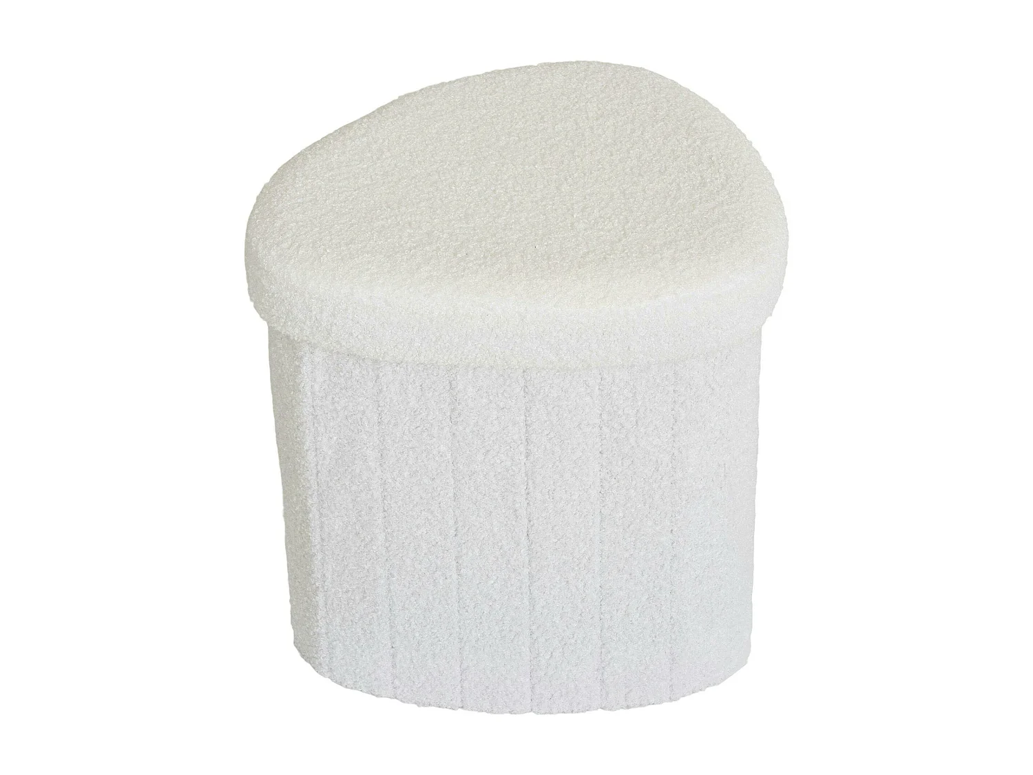 Pouf blanc avec rangement, forme organique triangle BRUGES