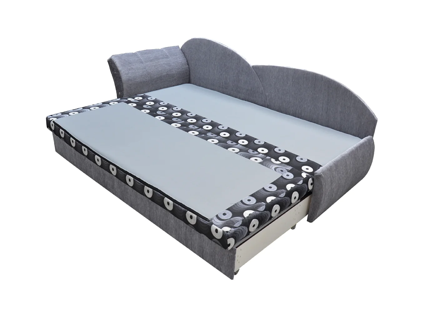 Lit Chind R (180x150)/Tissu/Gris&Rose