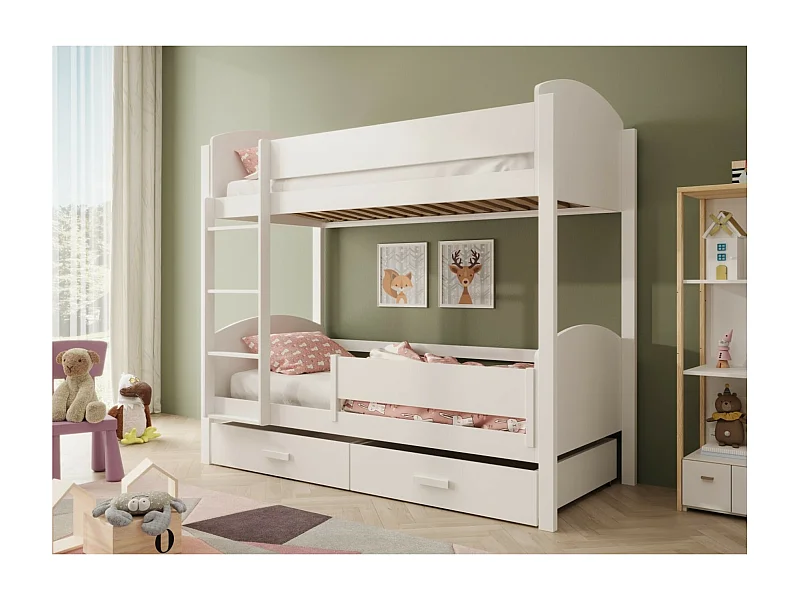 Lit Kori Lux (80x180)/matelas inclus/Blanc