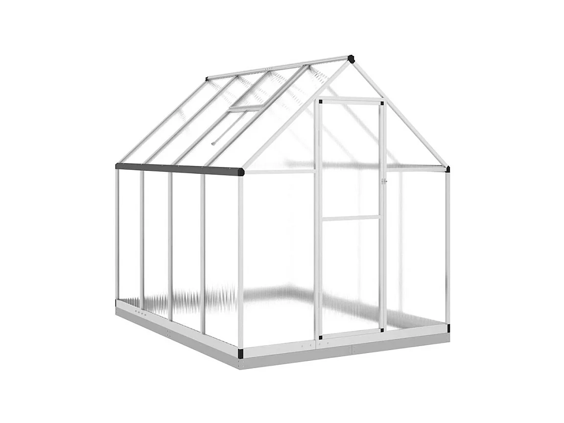 Serre avec cadre de base argenté 224x169x202 cm aluminium