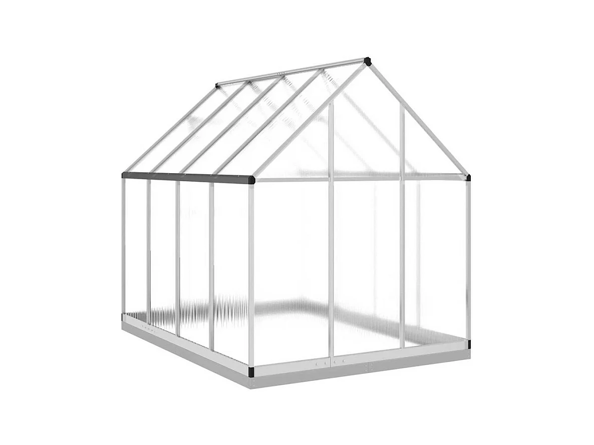 Serre avec cadre de base argenté 224x169x202 cm aluminium