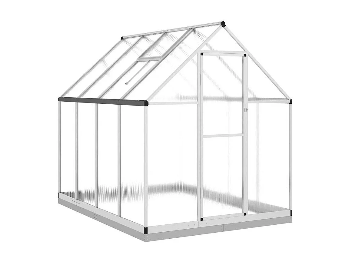 Serre avec cadre de base argenté 224x169x202 cm aluminium