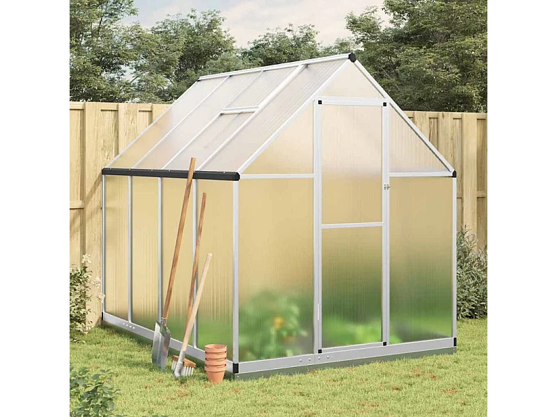 Estufa de Alumínio Prateado 224x169x202 cm para Cultivo de Plantas