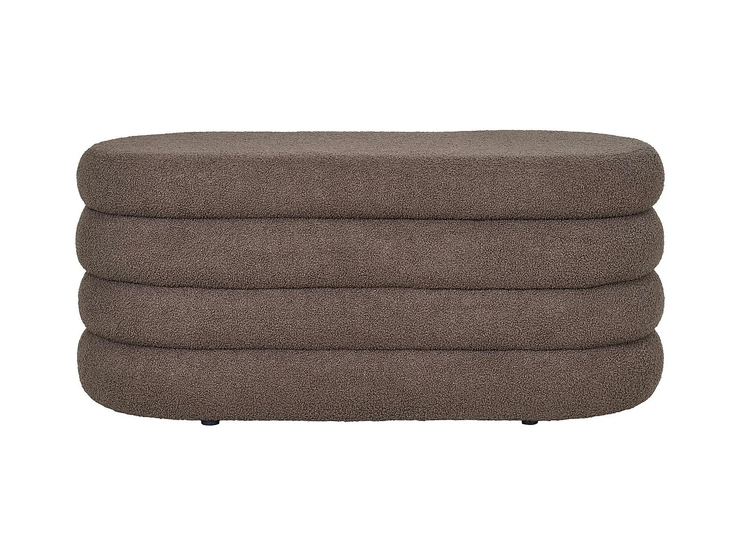 Banc coffre déco en tissu marron bouclette BRUGES