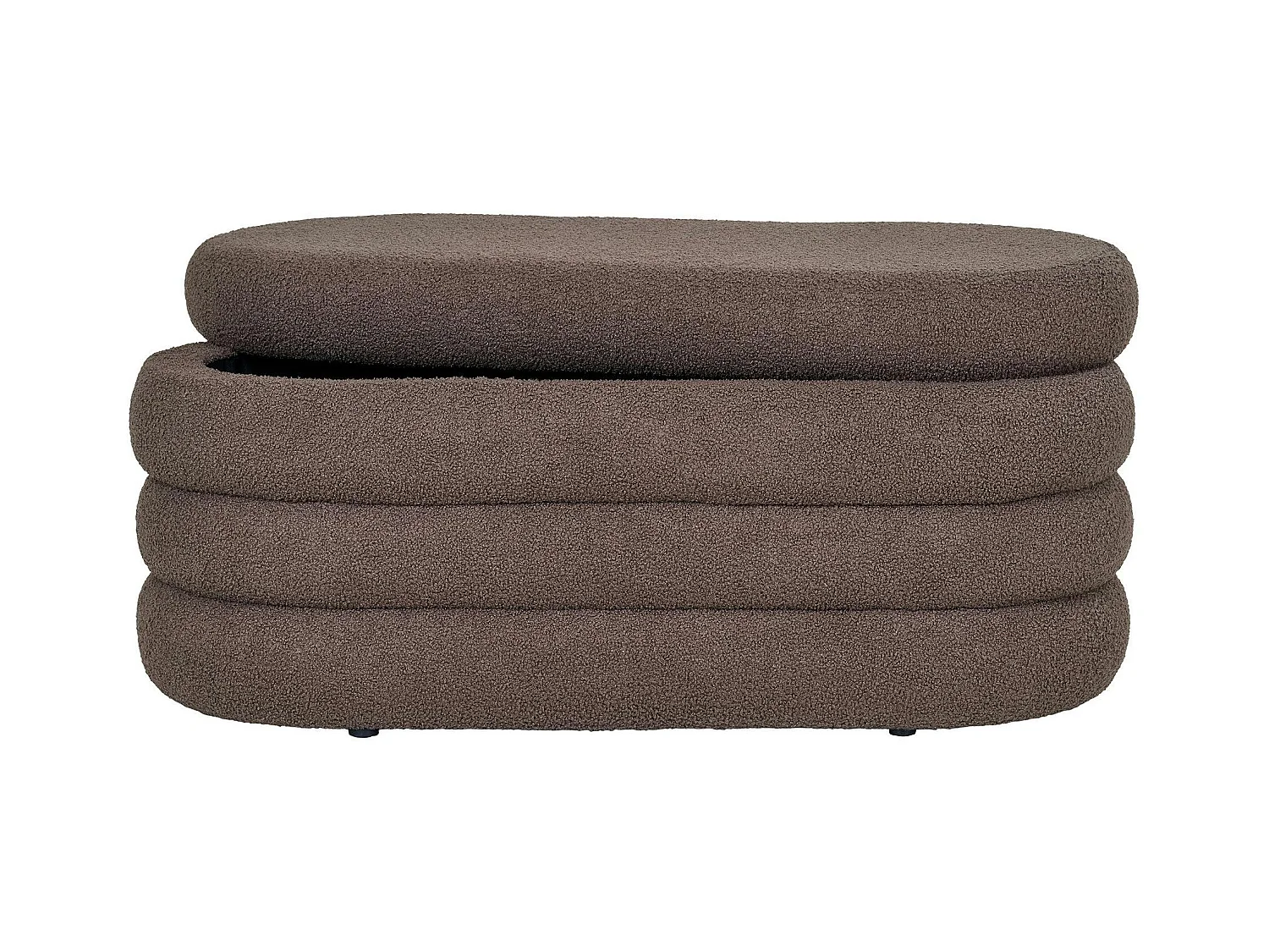 Banc coffre déco en tissu marron bouclette BRUGES