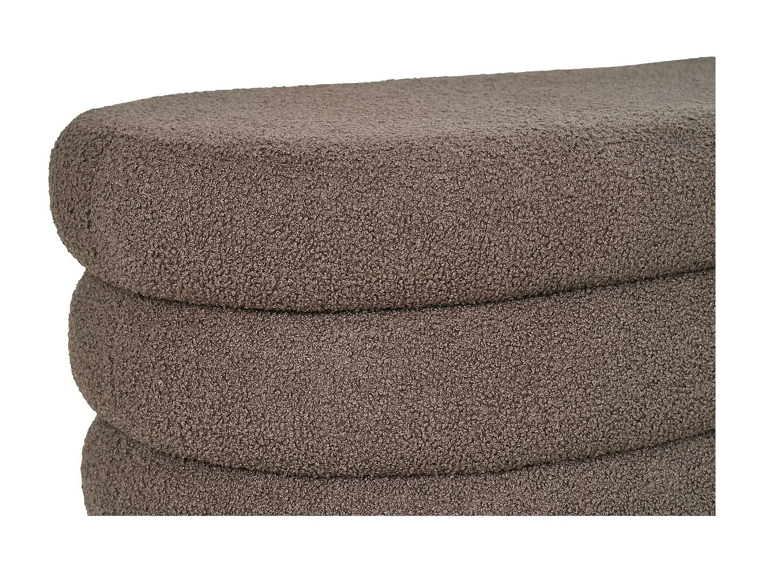 Banc coffre déco en tissu marron bouclette BRUGES