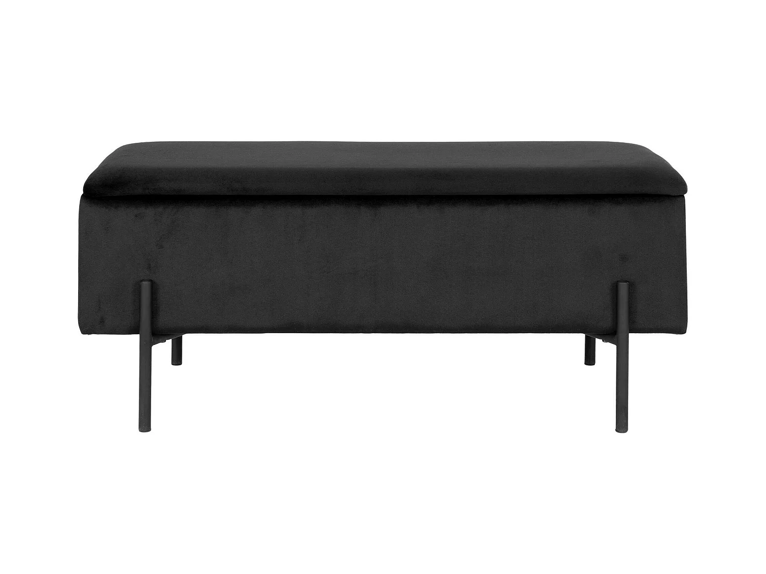 Banc avec rangement en velours noir BRUGES