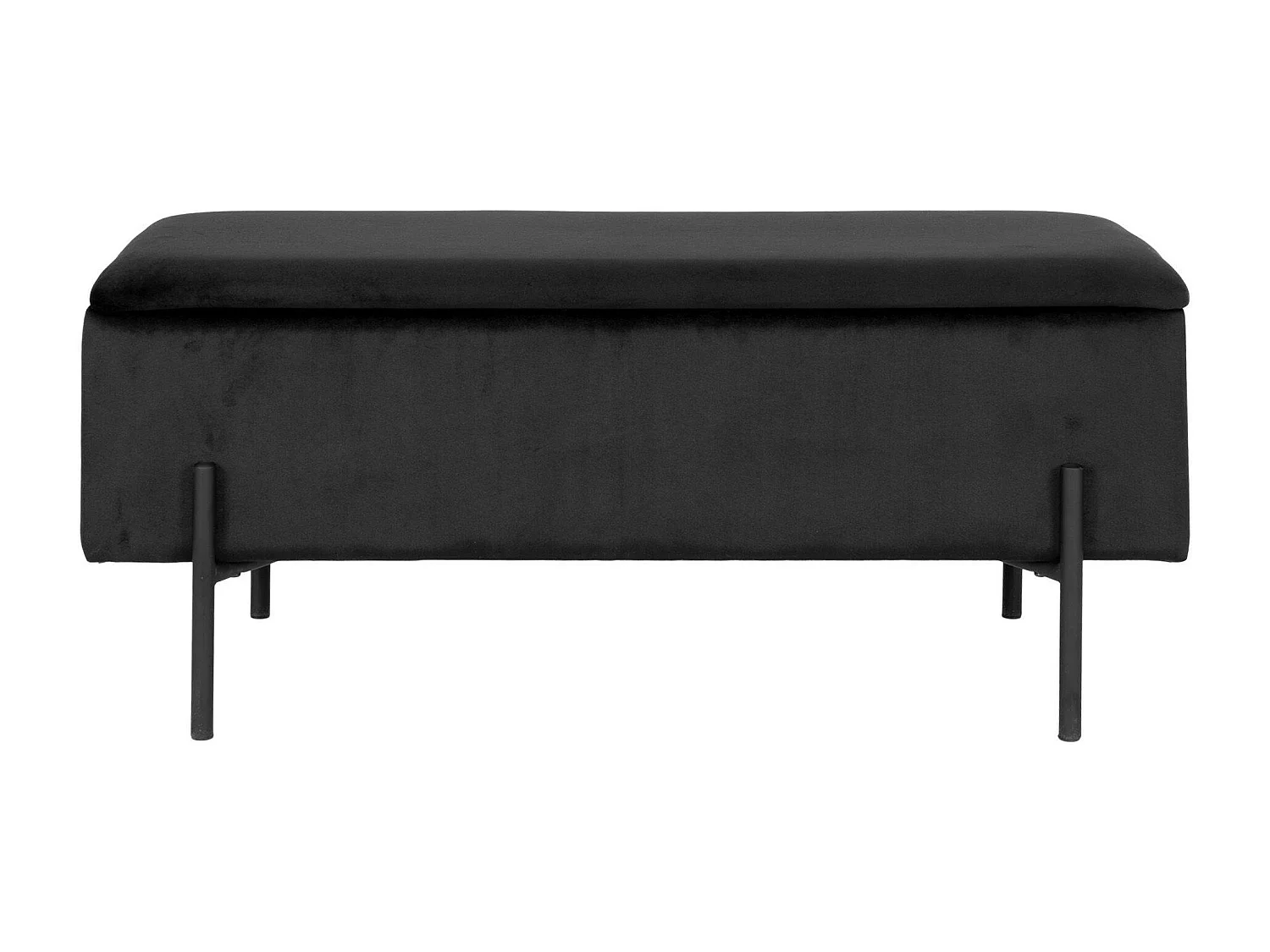 Banc avec rangement en velours noir BRUGES