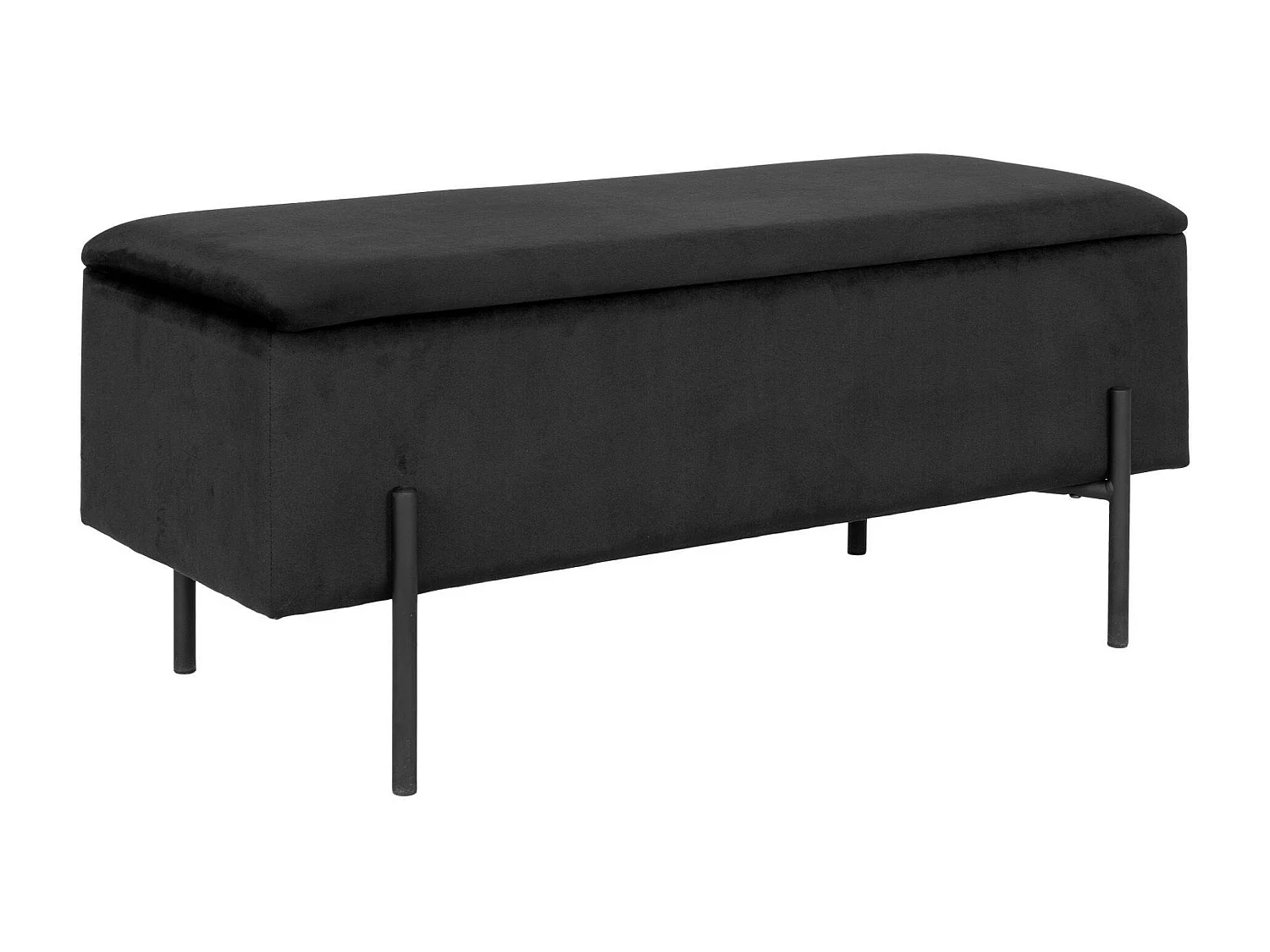 Banc avec rangement en velours noir BRUGES