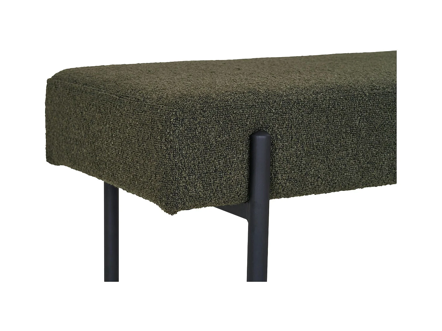 Banc d'entrée vert foncé en bouclette, style moderne BRUGES