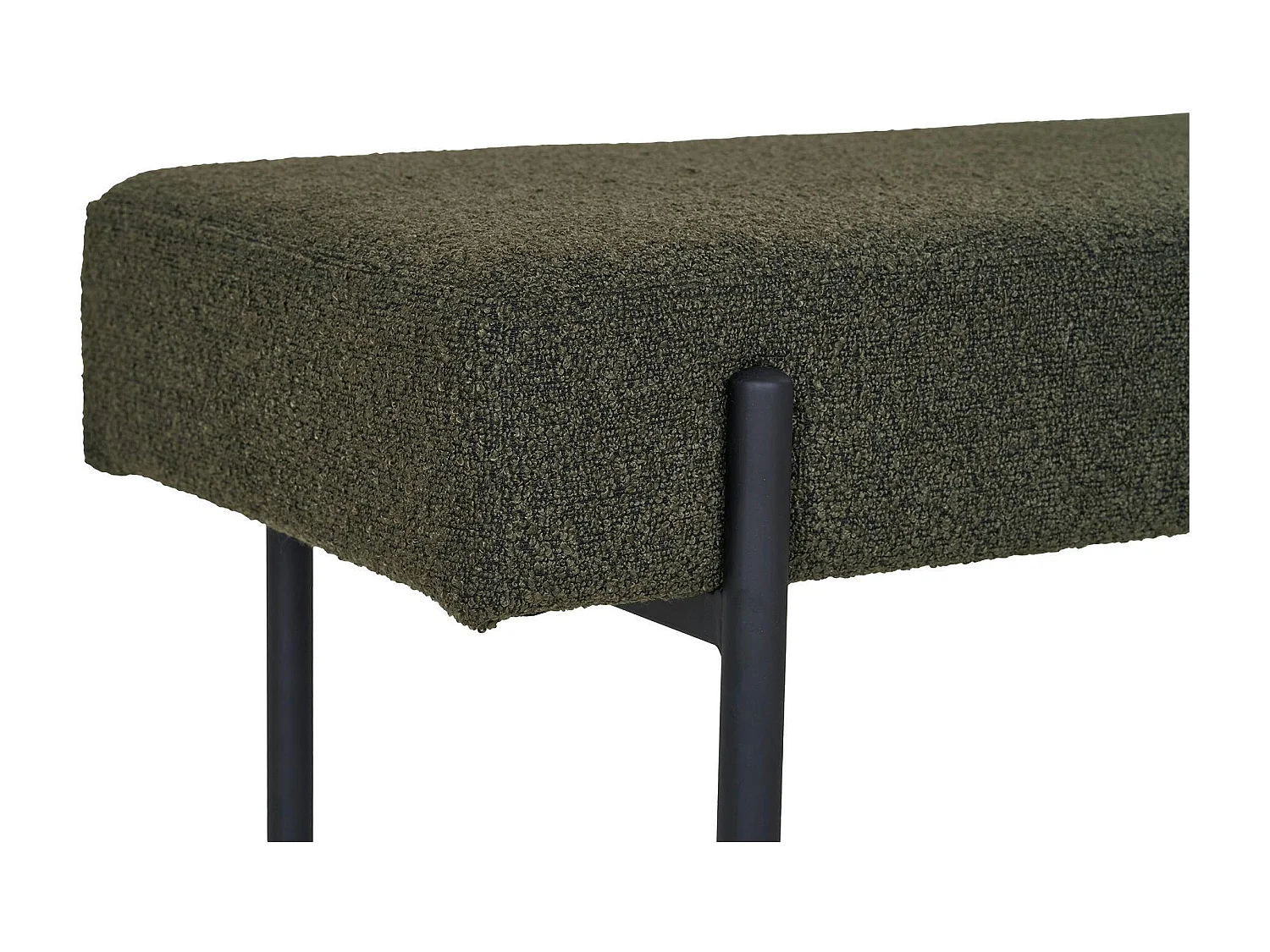 Banc d'entrée vert foncé en bouclette, style moderne BRUGES