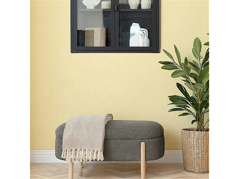 Banc coffre marron avec pieds en bois blond BRUGES