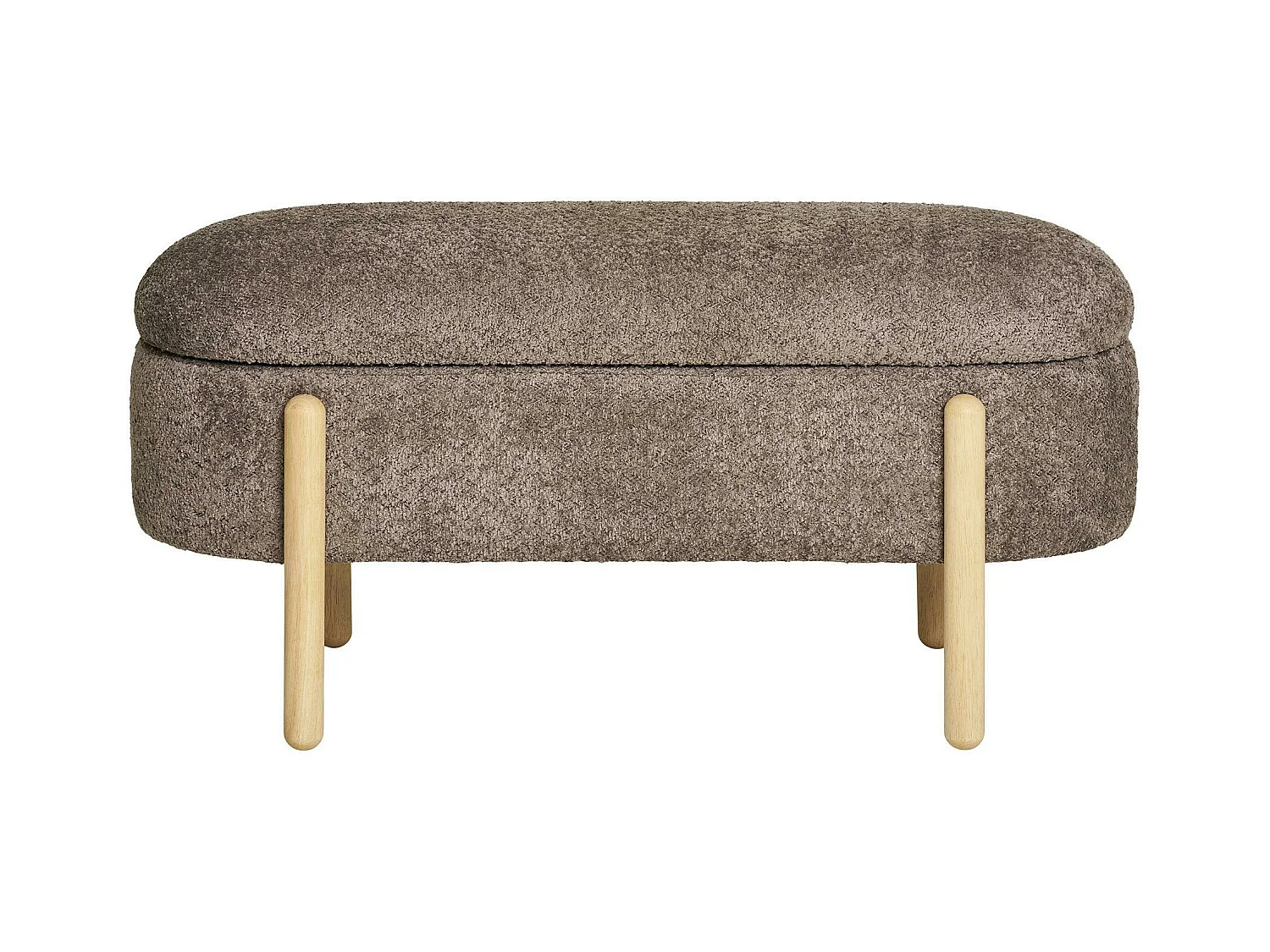 Banc coffre marron avec pieds en bois blond BRUGES