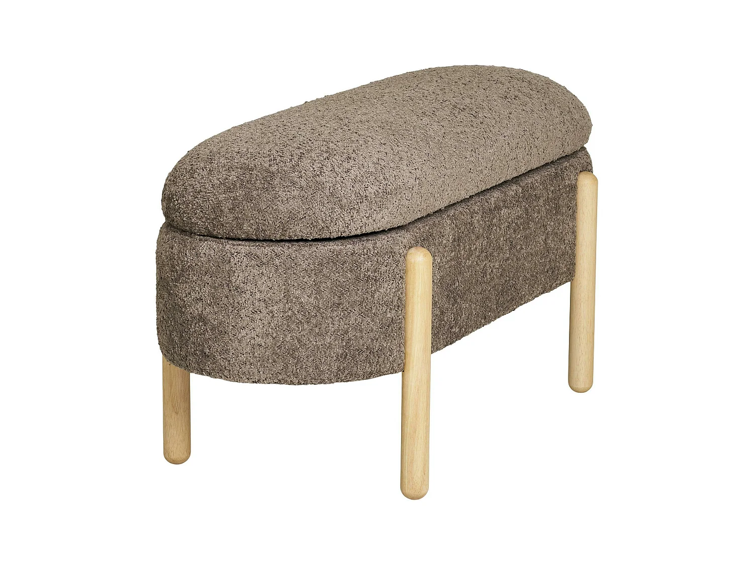 Banc coffre marron avec pieds en bois blond BRUGES