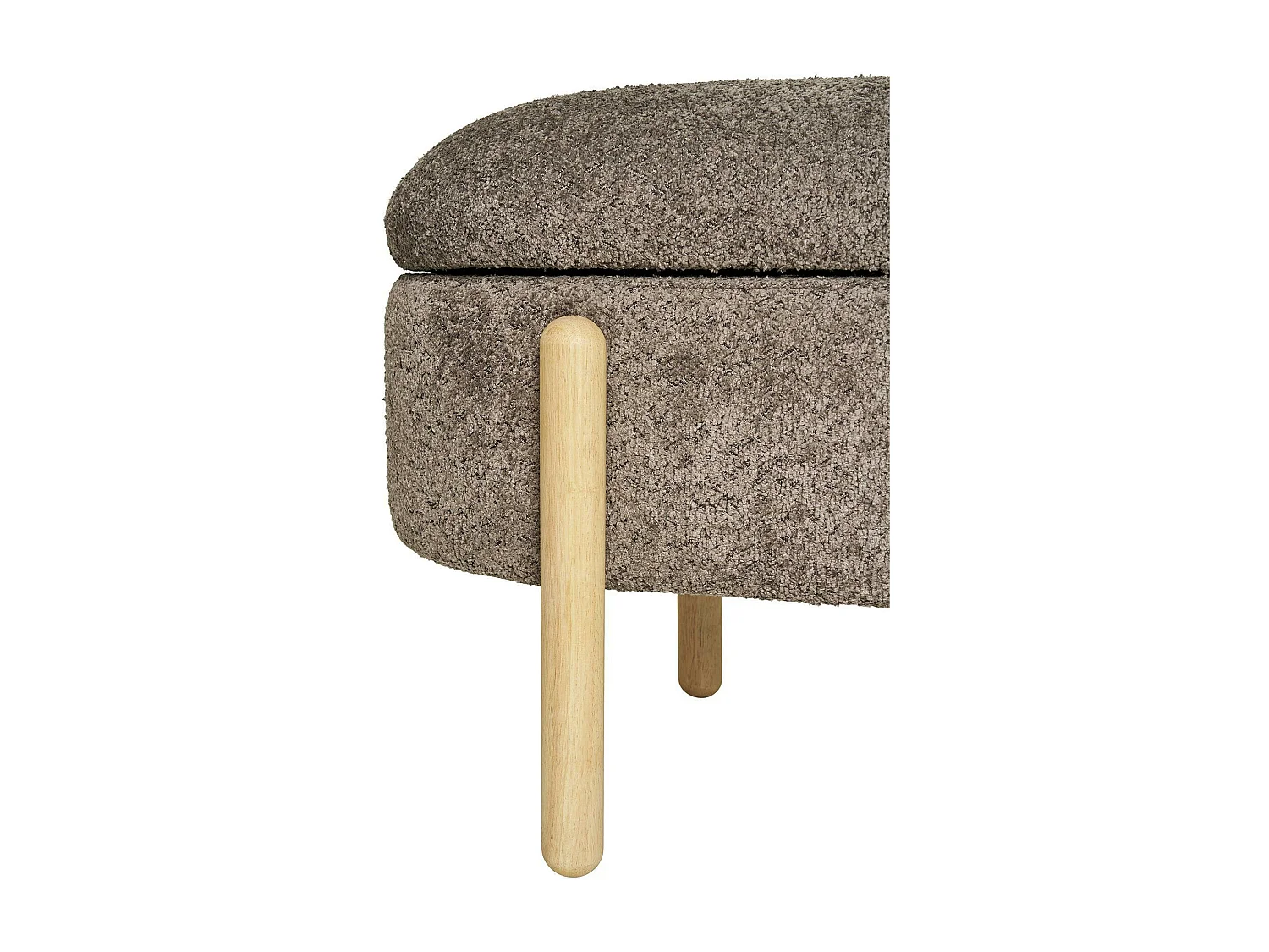 Banc coffre marron avec pieds en bois blond BRUGES