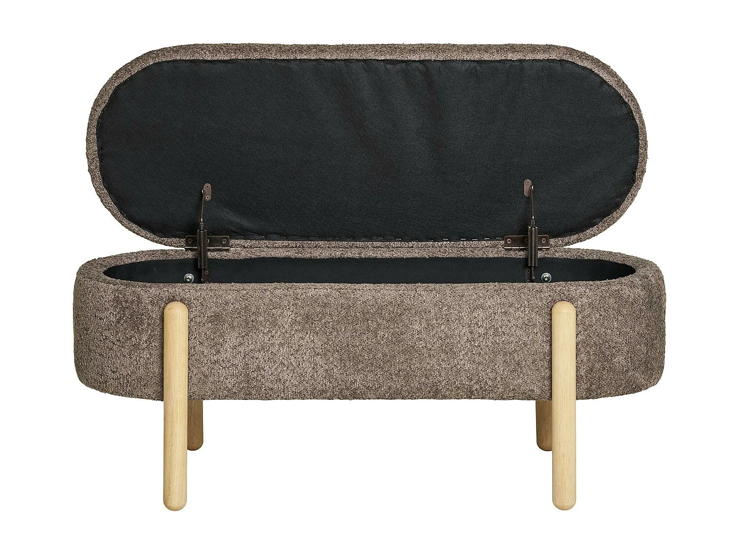 Banc coffre marron avec pieds en bois blond BRUGES