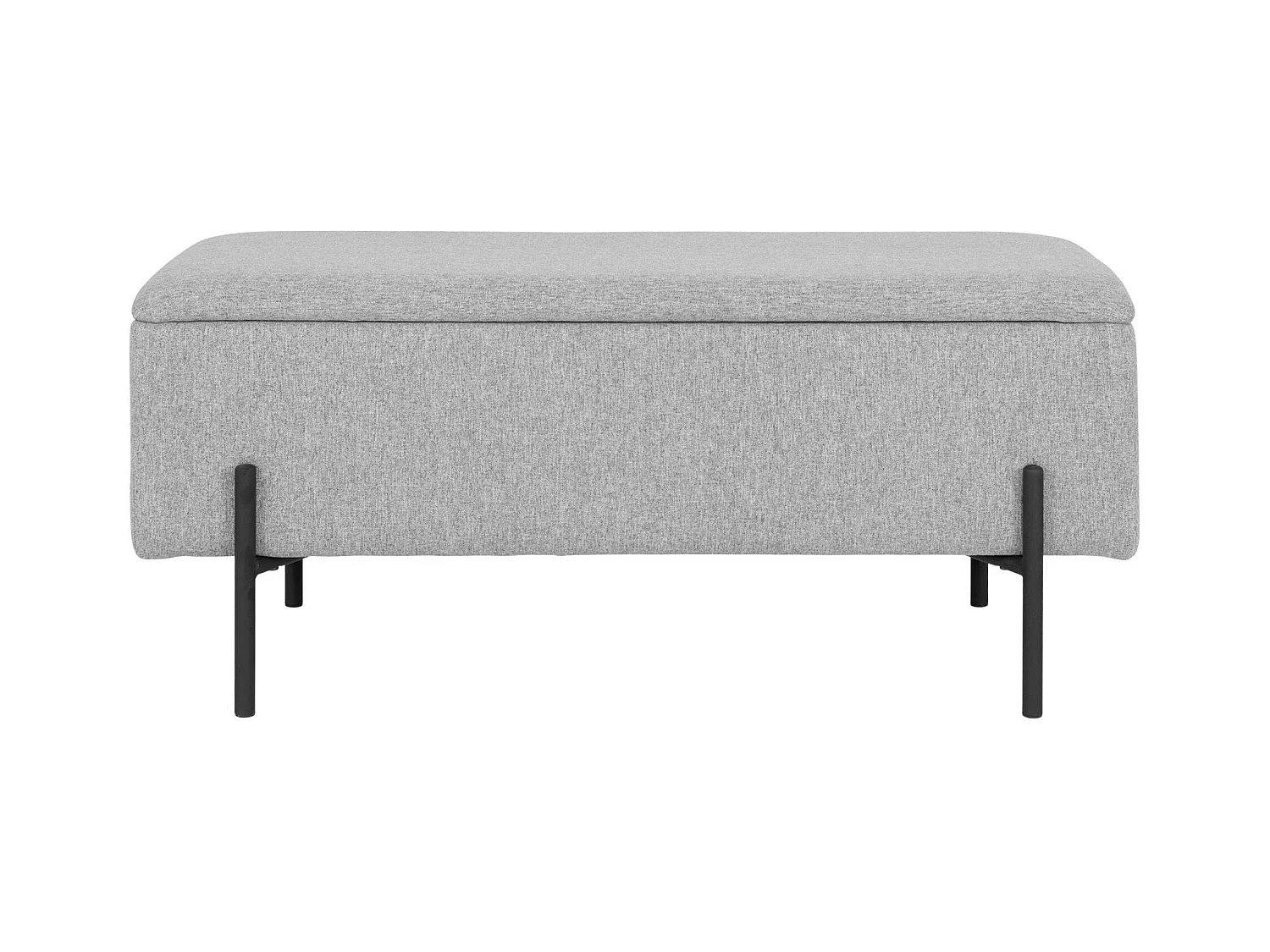 Banc coffre gris clair avec pieds en métal noir BRUGES