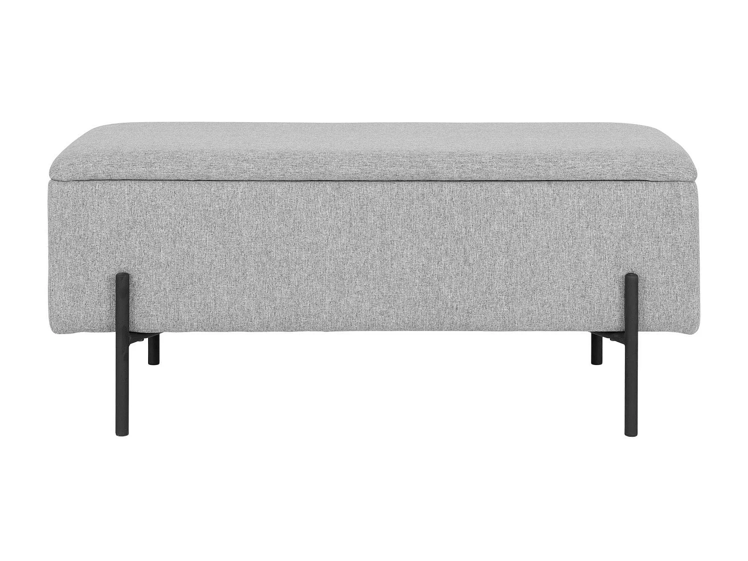 Banc coffre gris clair avec pieds en métal noir BRUGES