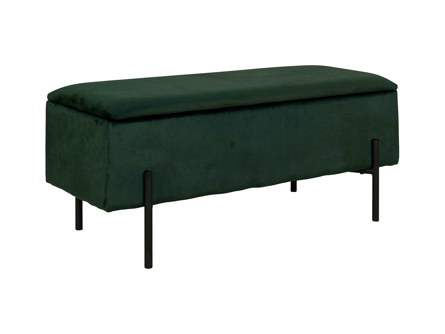 Banc coffre en velours vert BRUGES
