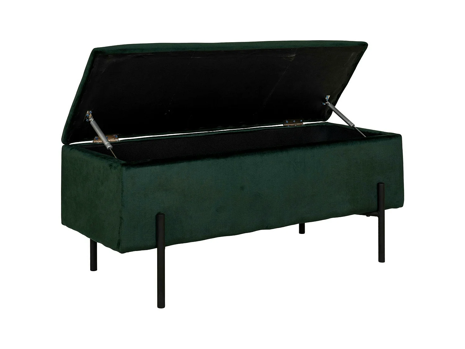 Banc coffre en velours vert BRUGES
