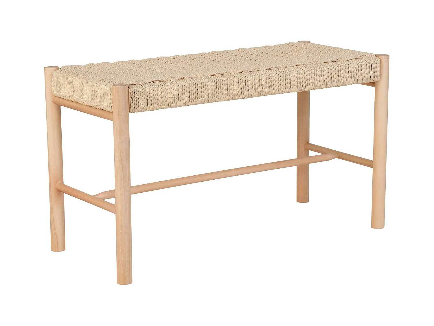 Banc en bois blond et corde tressée BRUGES