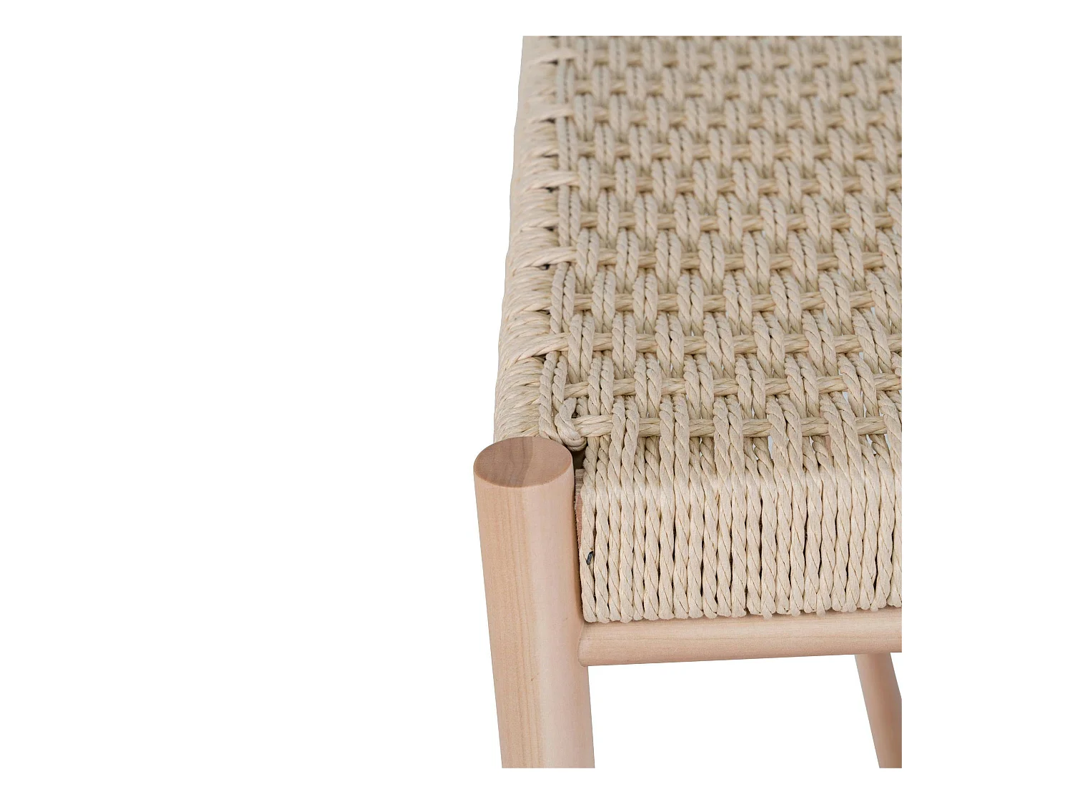 Banc en bois blond et corde tressée BRUGES