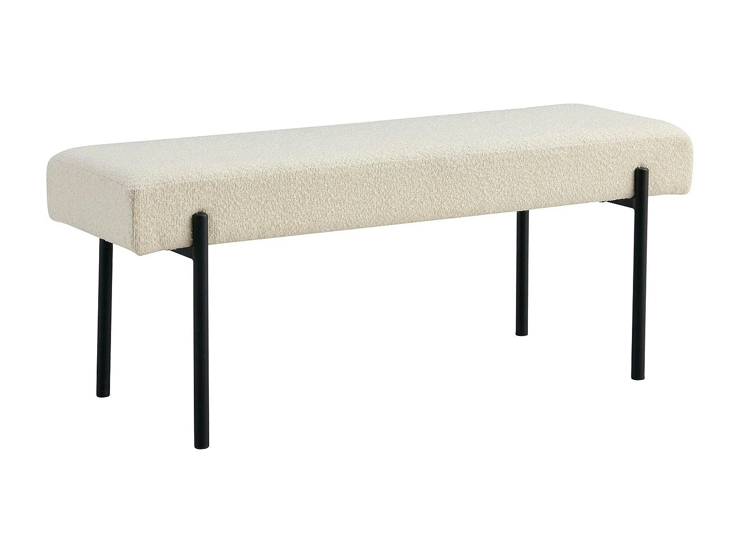 Banc d'entrée blanc en bouclette, style moderne BRUGES