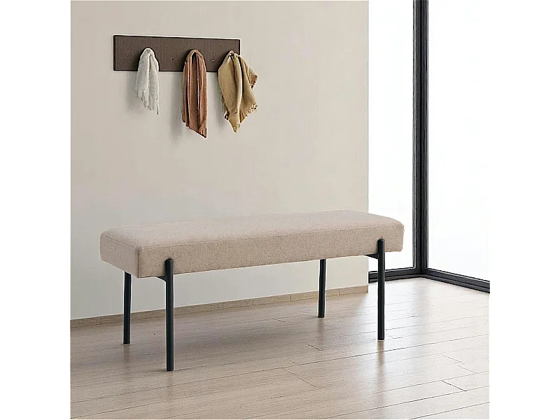 Banc d'entrée gris minéral, style moderne BRUGES