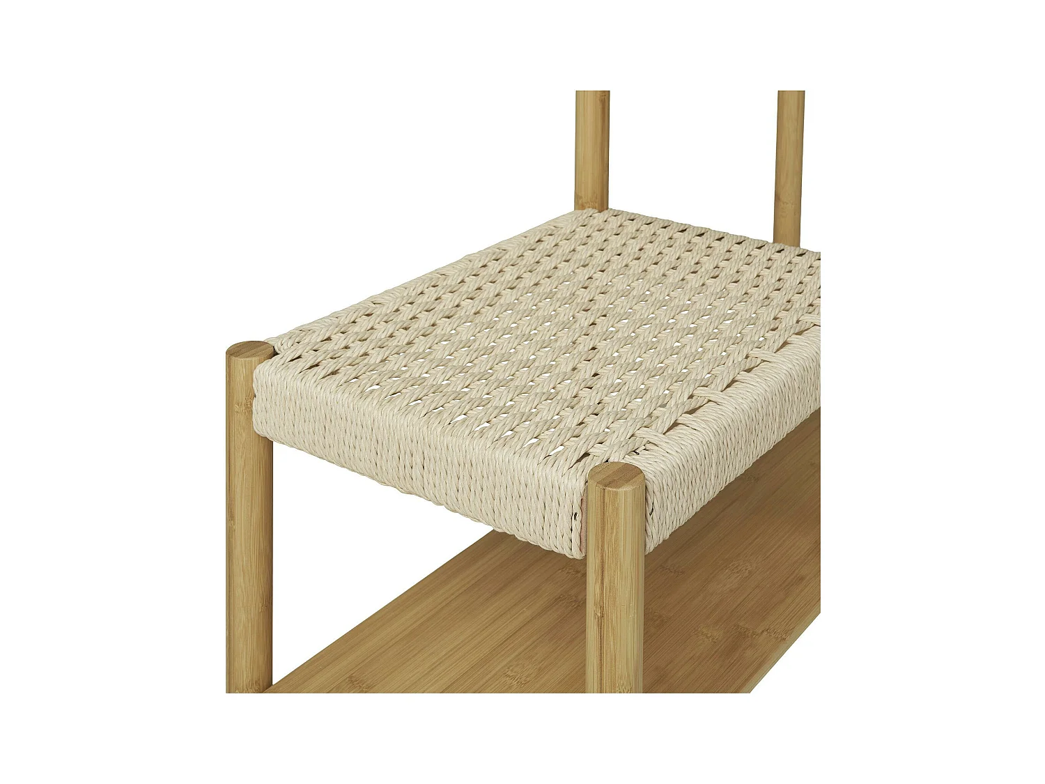 Vestiaire d'entrée en bambou avec penderie et siège BRUGES