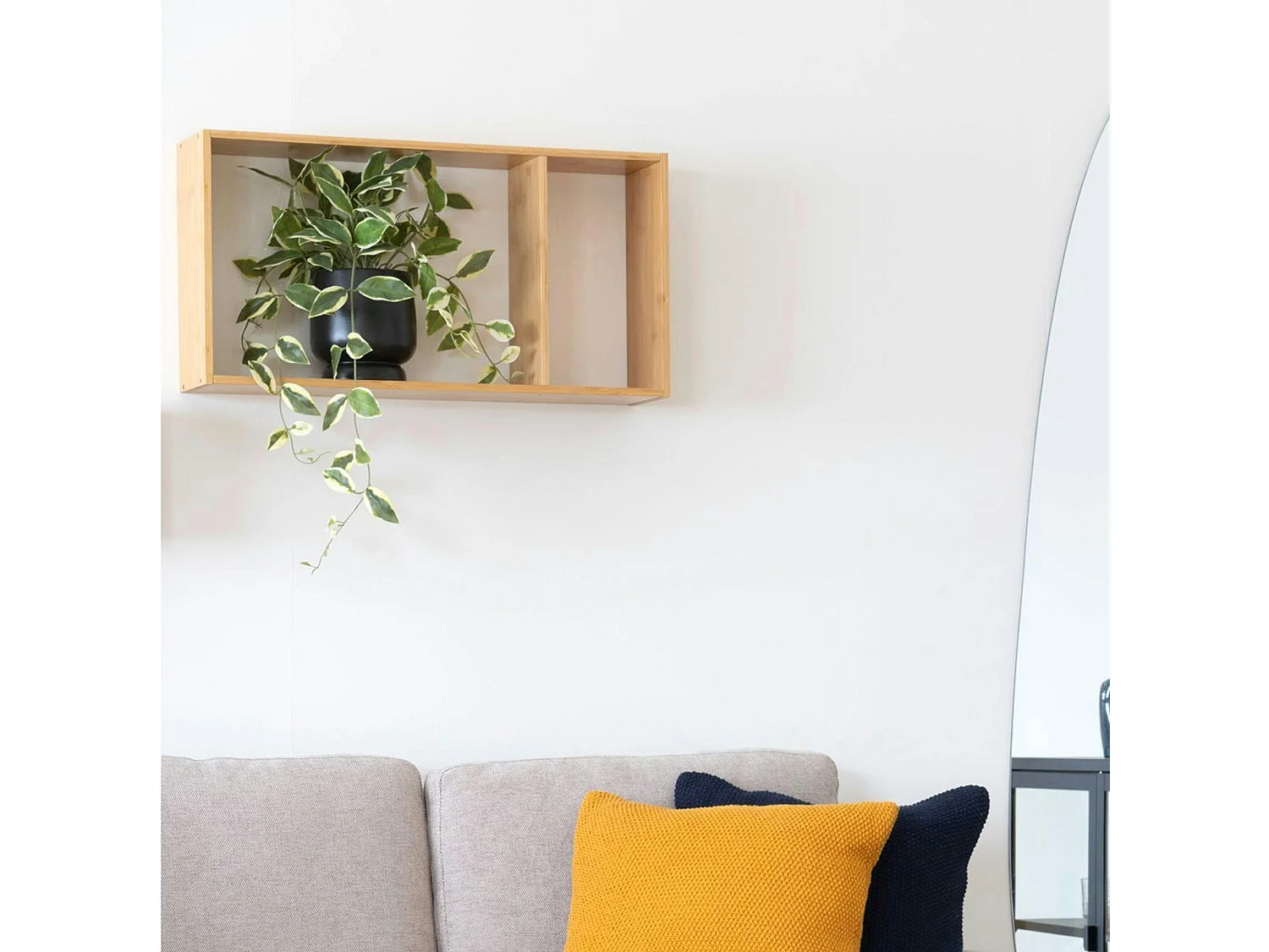 Etagère murale cadre en bambou, 2 espaces TALLINN