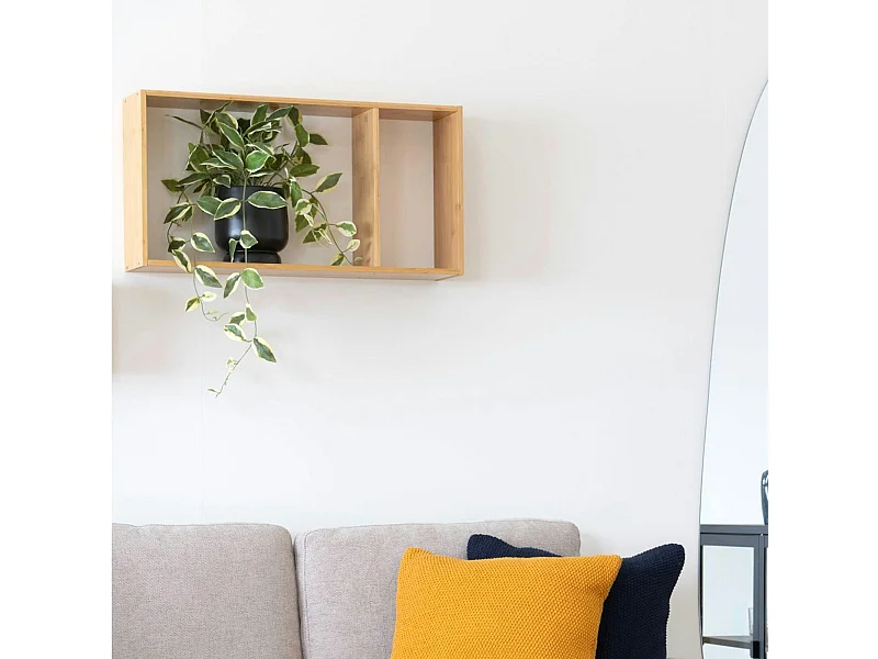 Etagère murale cadre en bambou, 2 espaces TALLINN