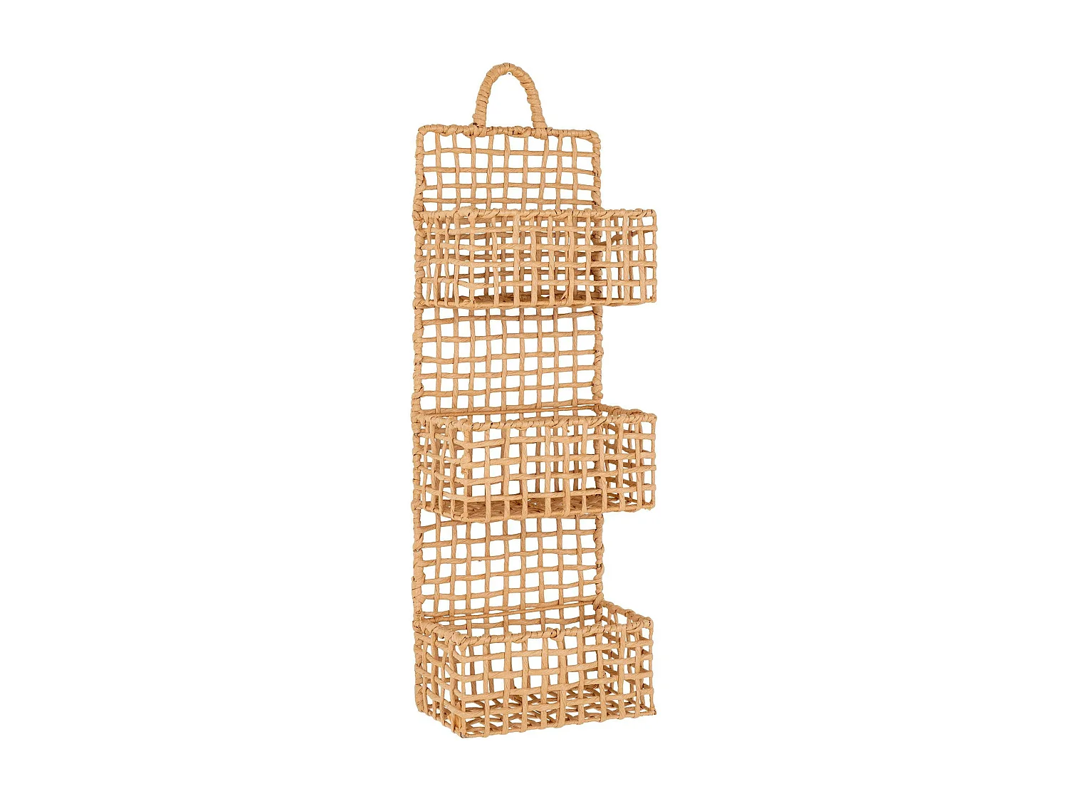 Etagère de rangement verticale en fibres naturelles, 3 paniers TALLINN