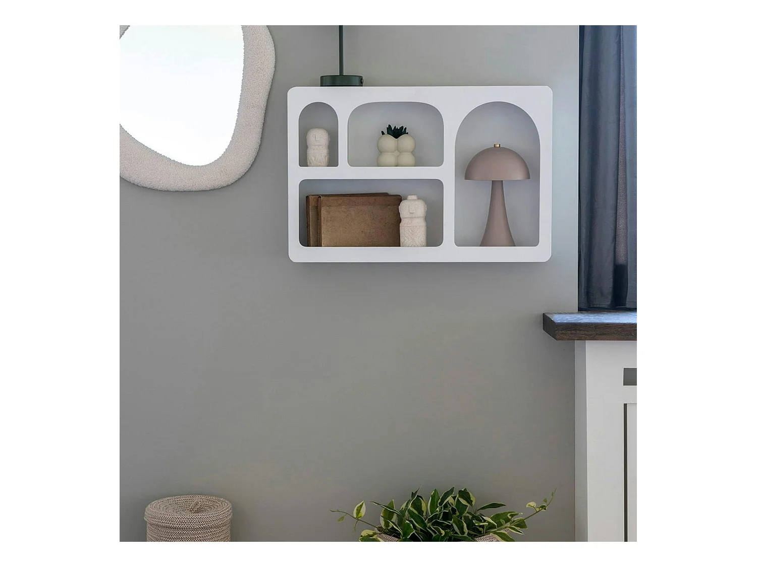 Etagère murale blanche, 4 niches TALLINN