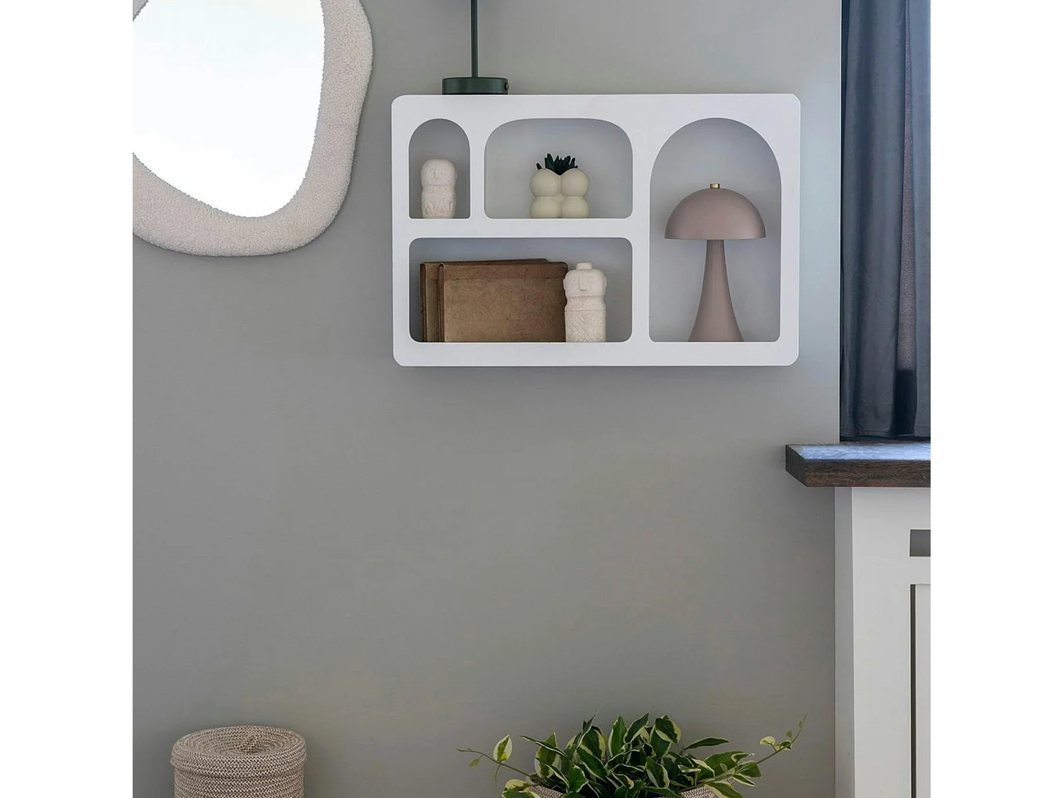 Etagère murale blanche, 4 niches TALLINN