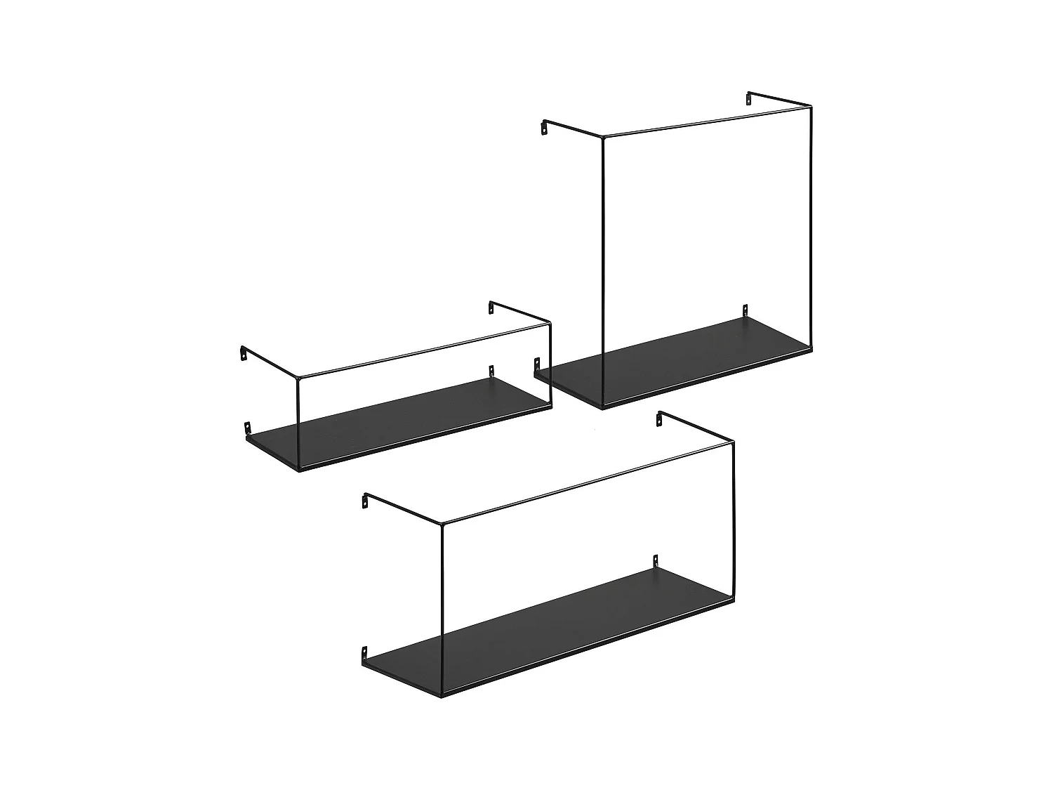 Etagère murale minimaliste en métal noir (lot de 3) TALLINN