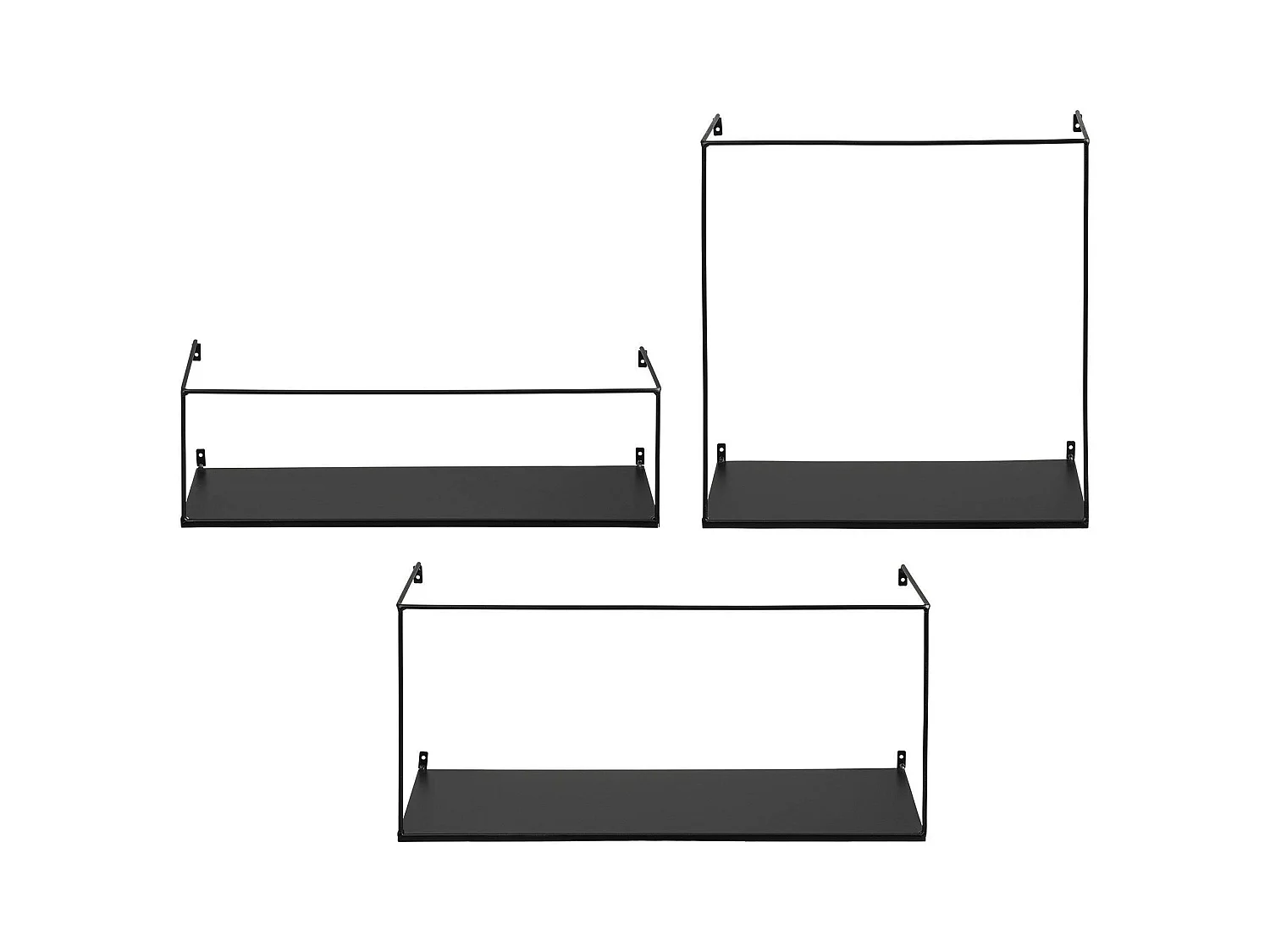 Etagère murale minimaliste en métal noir (lot de 3) TALLINN