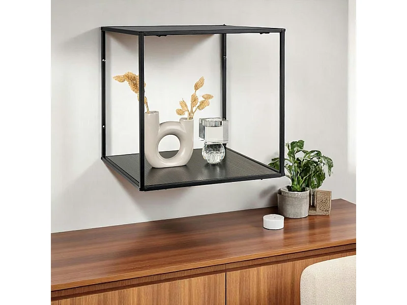 Etagère cube design en métal noir TALLINN