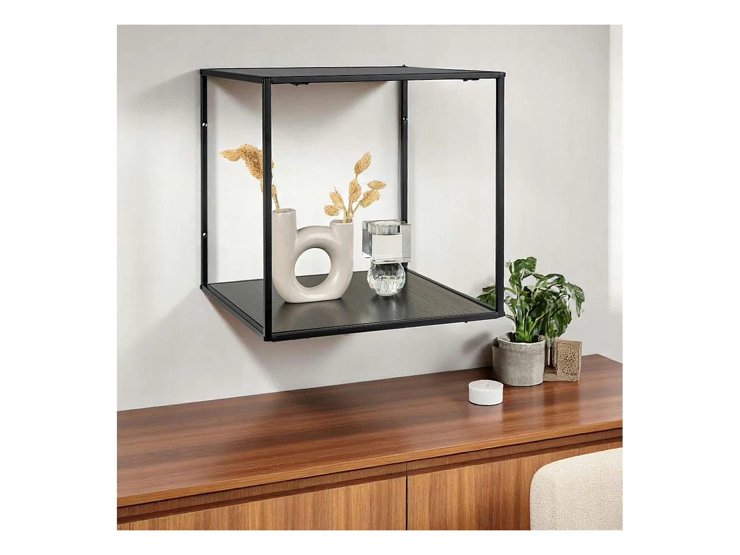 Etagère cube design en métal noir TALLINN