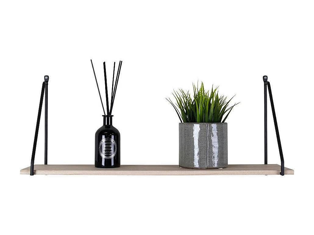 Etagère murale en métal noir et bois TALLINN