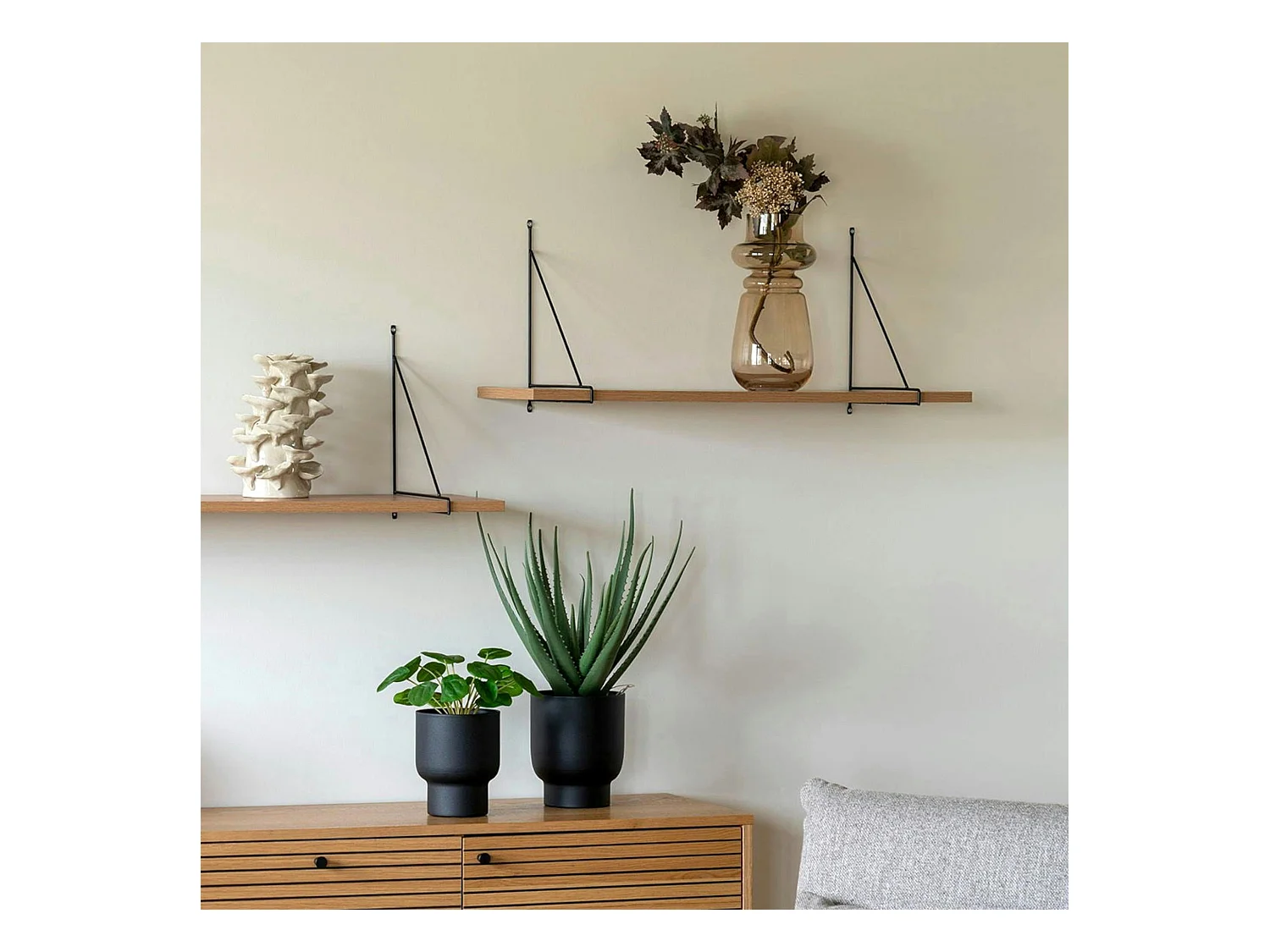 Etagère murale design effet bois 80 cm TALLINN