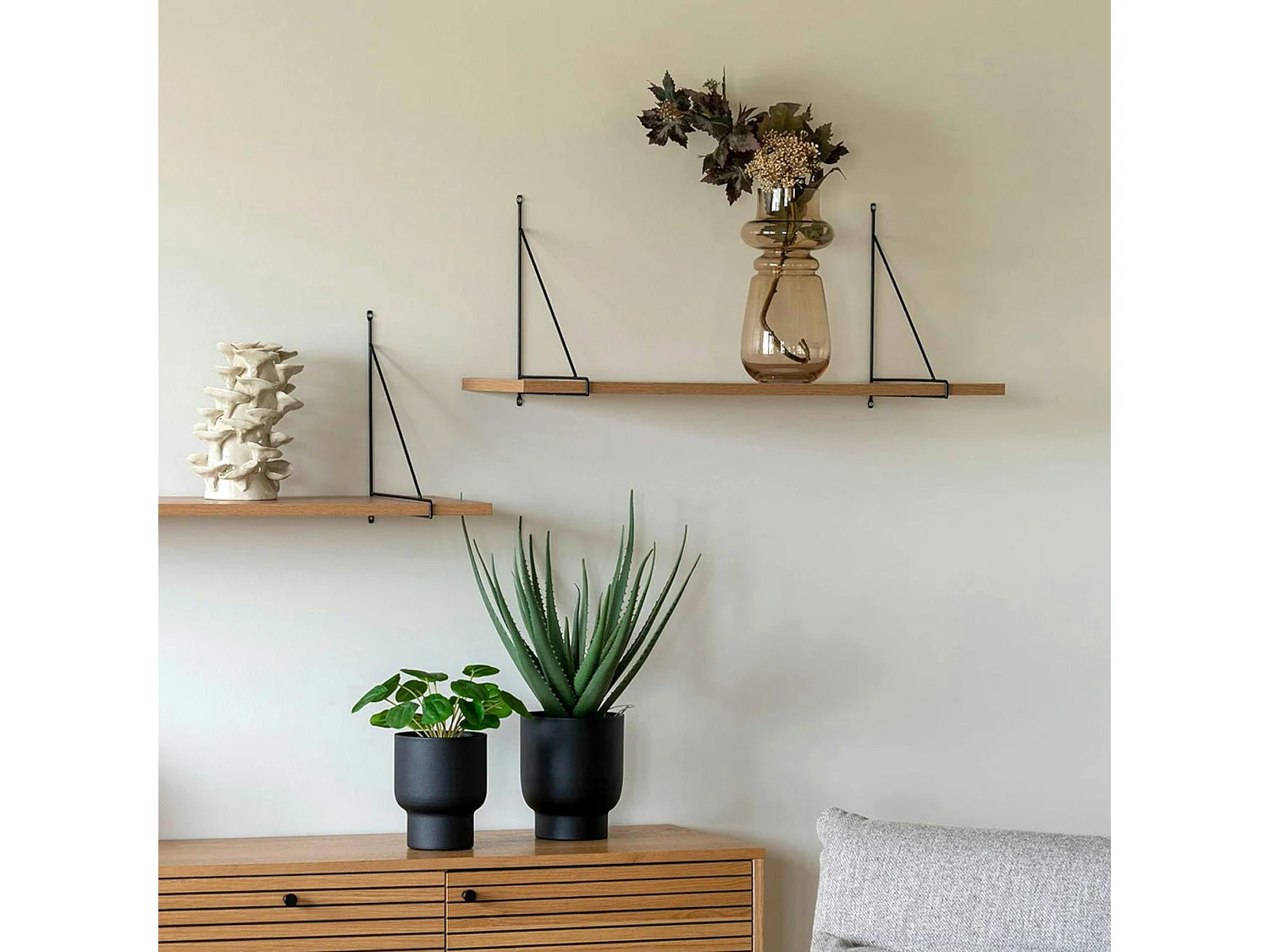 Etagère murale design effet bois 80 cm TALLINN