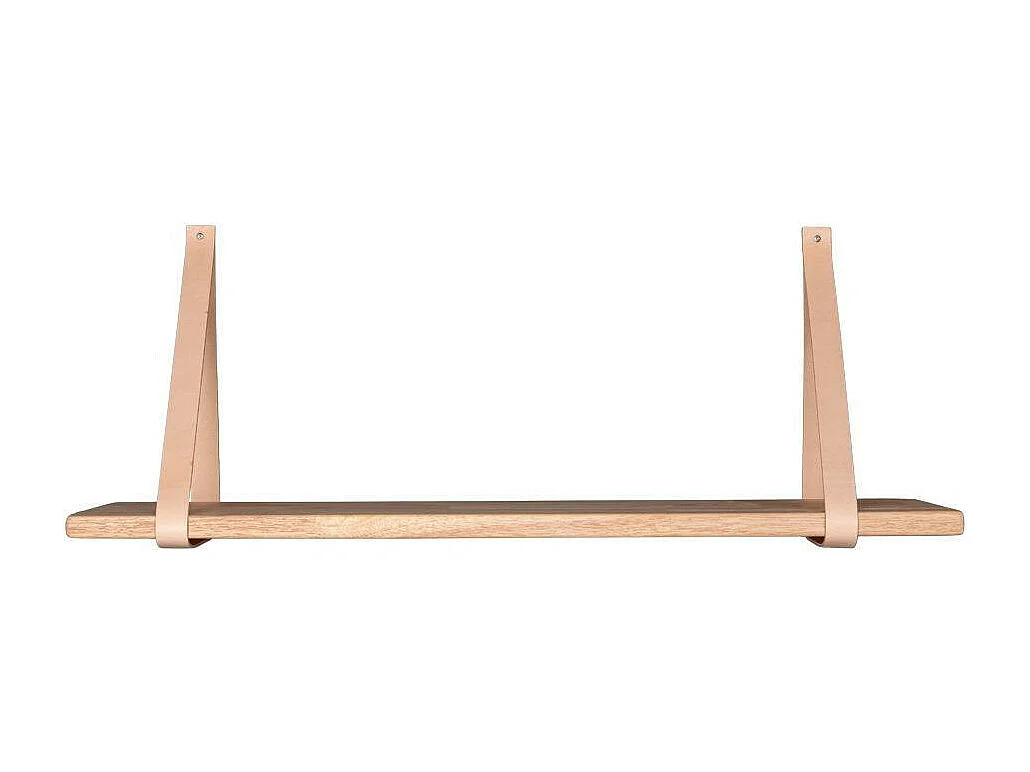 Etagère murale en bois et cuir brun 120 cm TALLINN