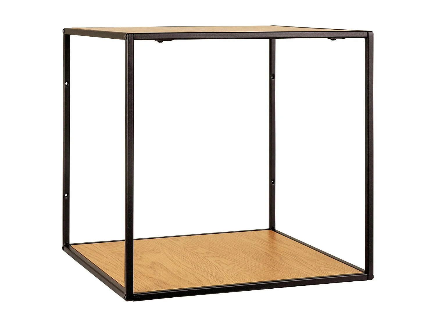 Etagère cube design effet bois clair et métal noir TALLINN