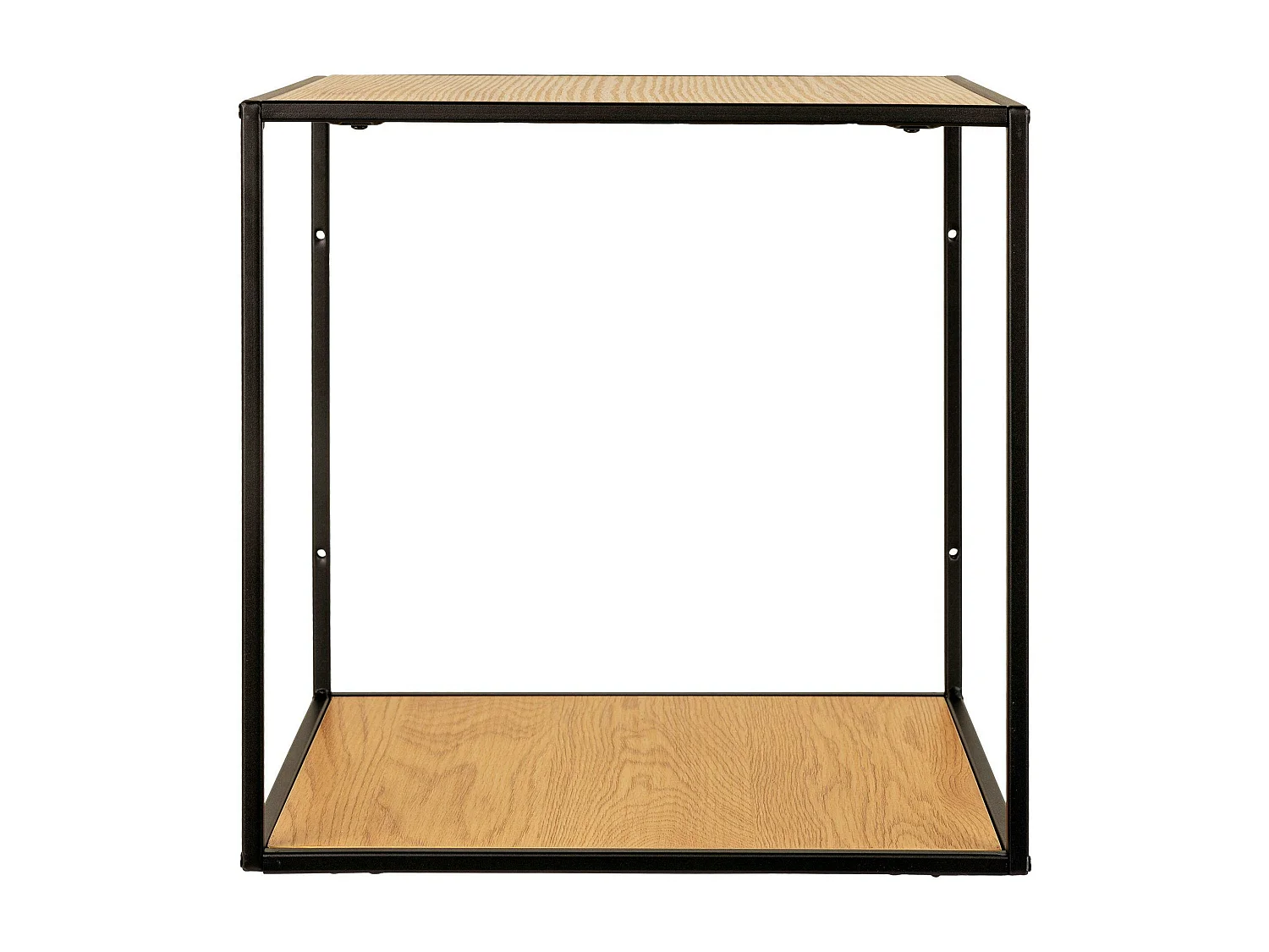 Etagère cube design effet bois clair et métal noir TALLINN