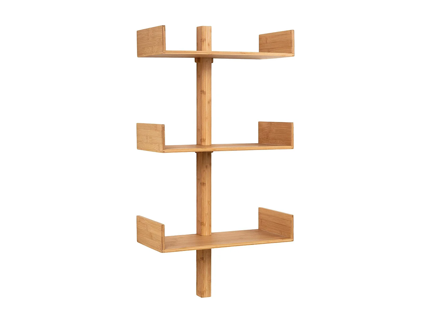 Etagère murale verticale en bambou 3 plateaux avec joues 102 cm TALLINN