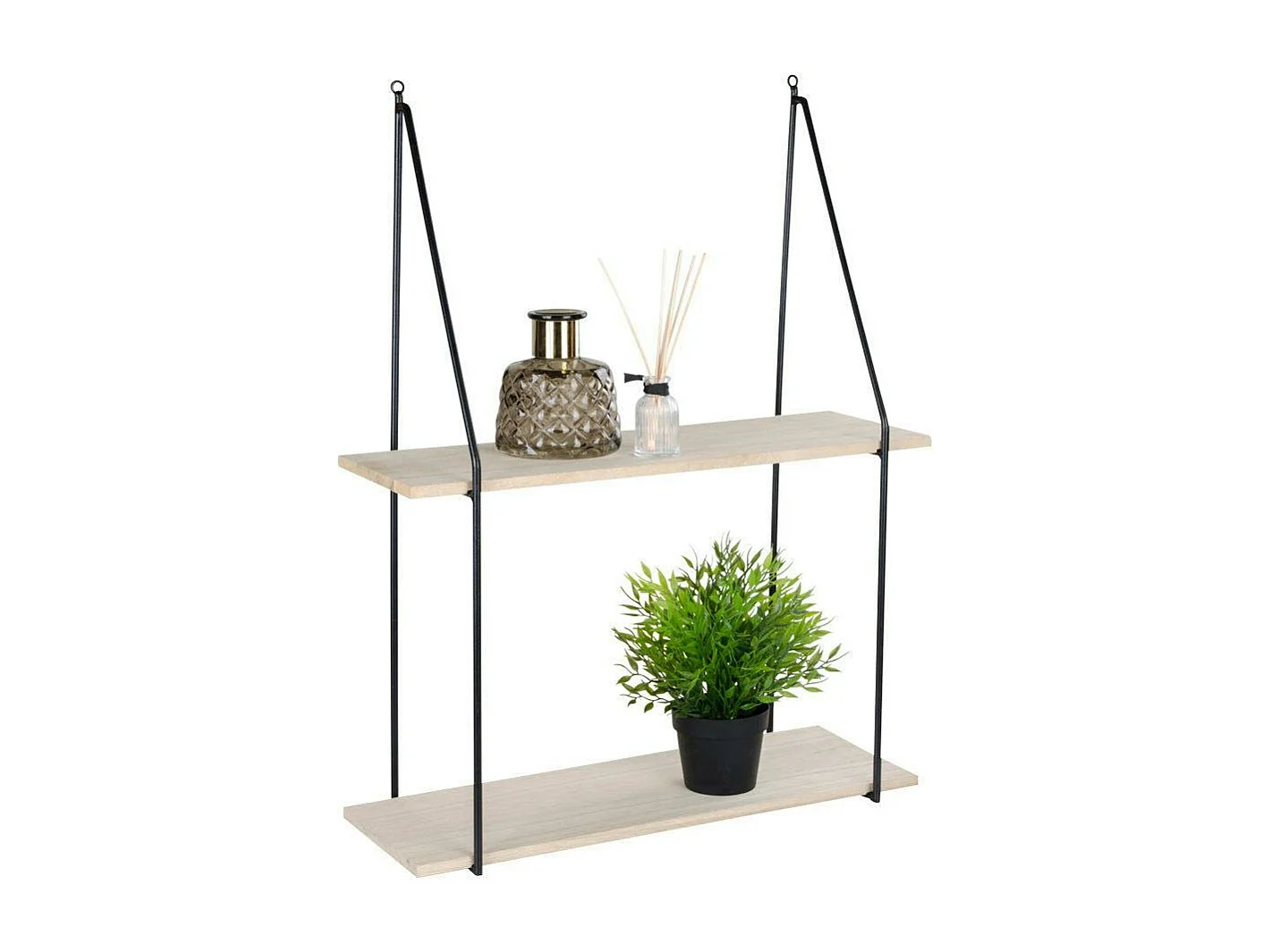Etagère murale design en bois et métal noir TALLINN