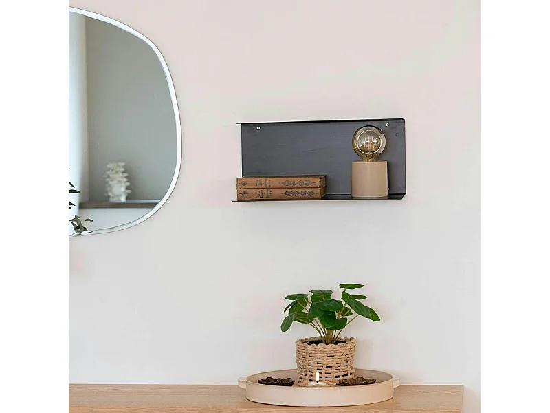 Etagère design en métal noir avec rebords TALLINN