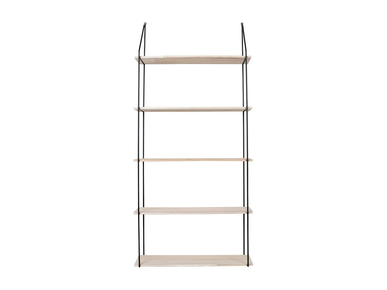 Etagère murale en métal noir et bois, 5 plateaux TALLINN