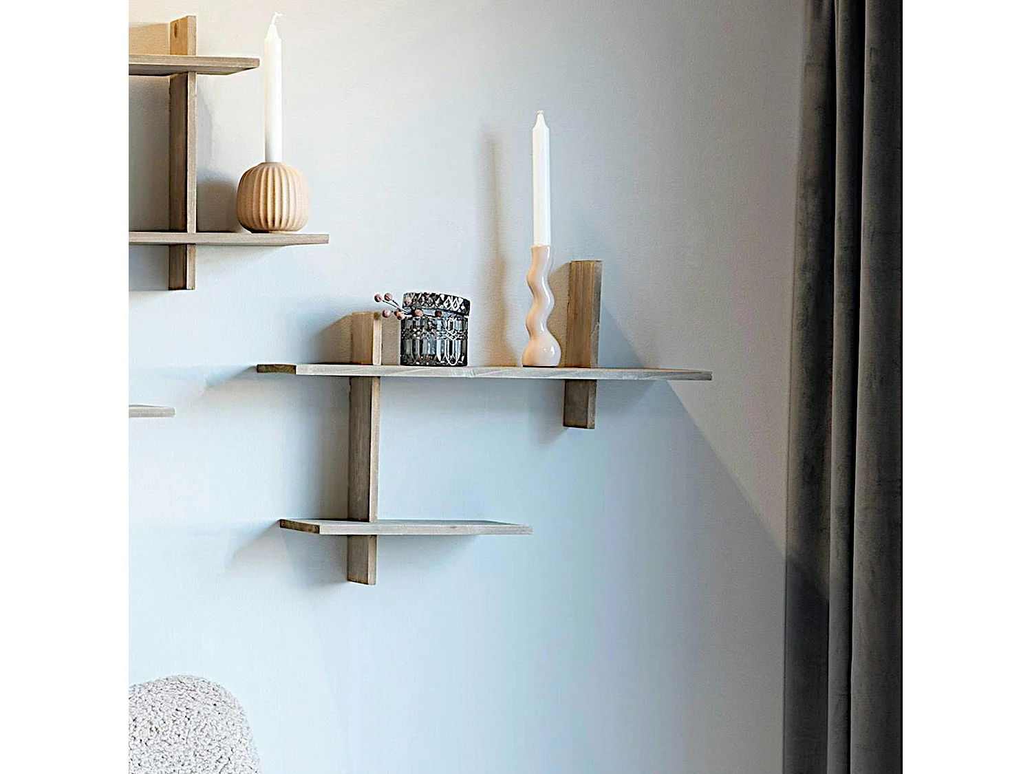 Etagère murale déstructurée en bois 66 cm TALLINN