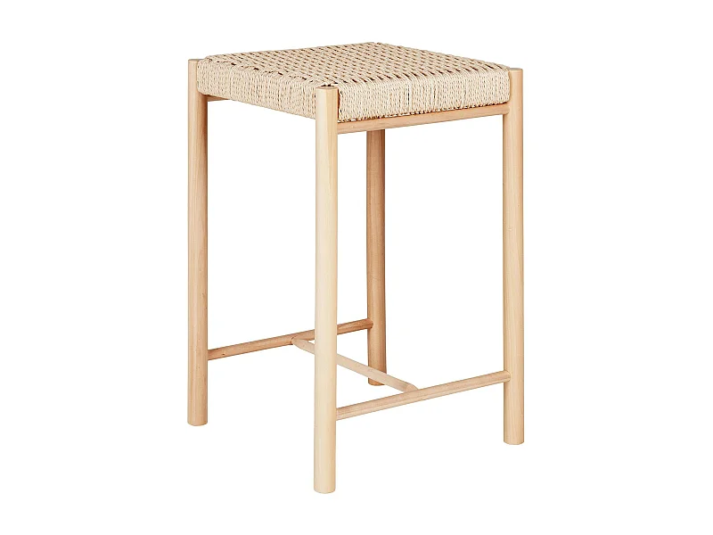 Tabouret de bar en bois et corde tressée (lot de 2) MENDOZA